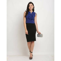 Thumbnail for Aastha Fashion Women's Royal Blue Polyester Solid Casual Top - Distacart