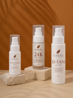 Thumbnail for Flawora Anti-Grey Hair Serum, D-Tan Lotion and Gold Face Serum Combo