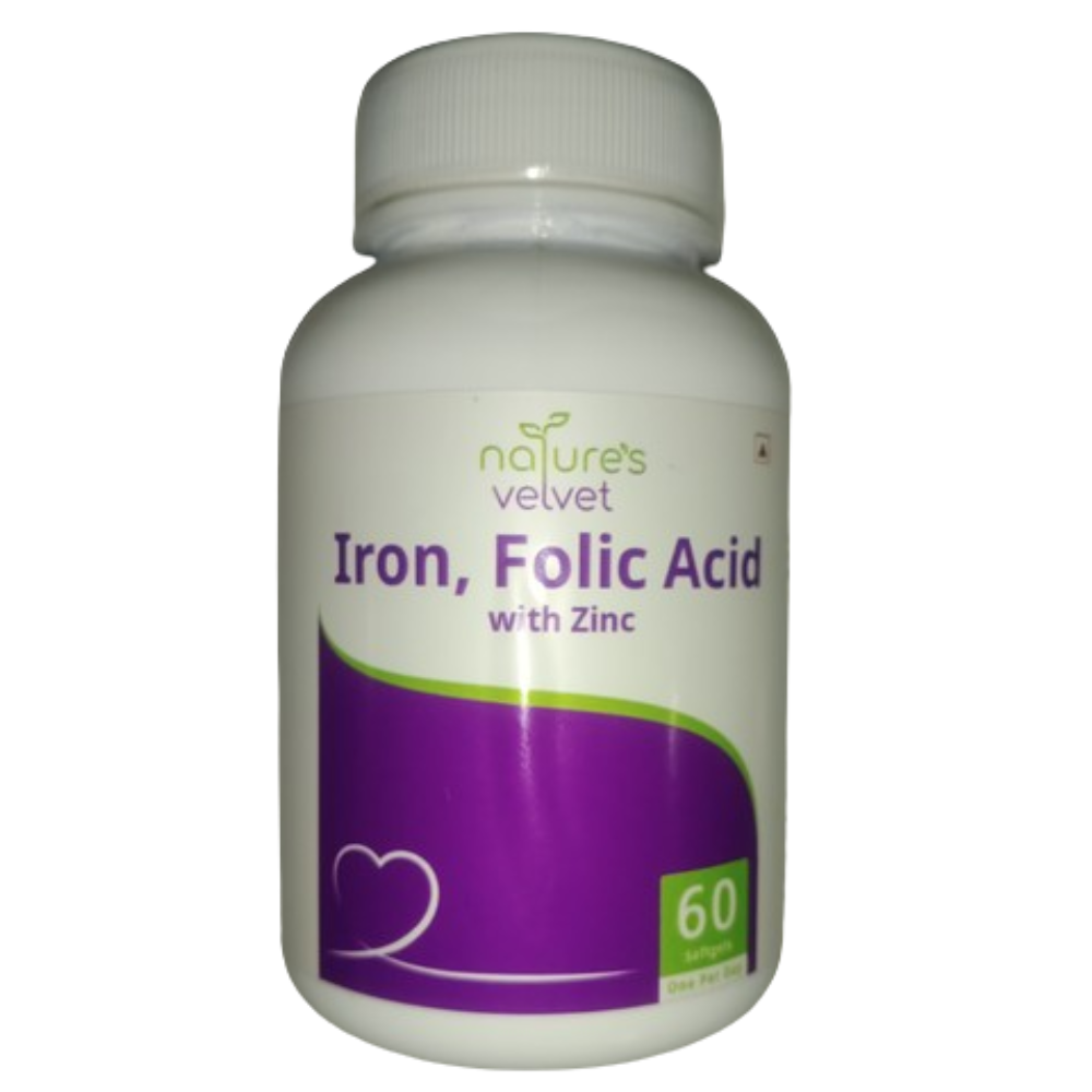Nature's Velvet Iron, Folic Acid & Zinc Softgels - Distacart