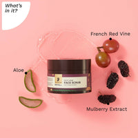 Thumbnail for Pilgrim French Red Vine Face Scrub with Mulberry Extract & Aloe For Glowing Skin, Tan Removal, De-Pigmentation - Distacart