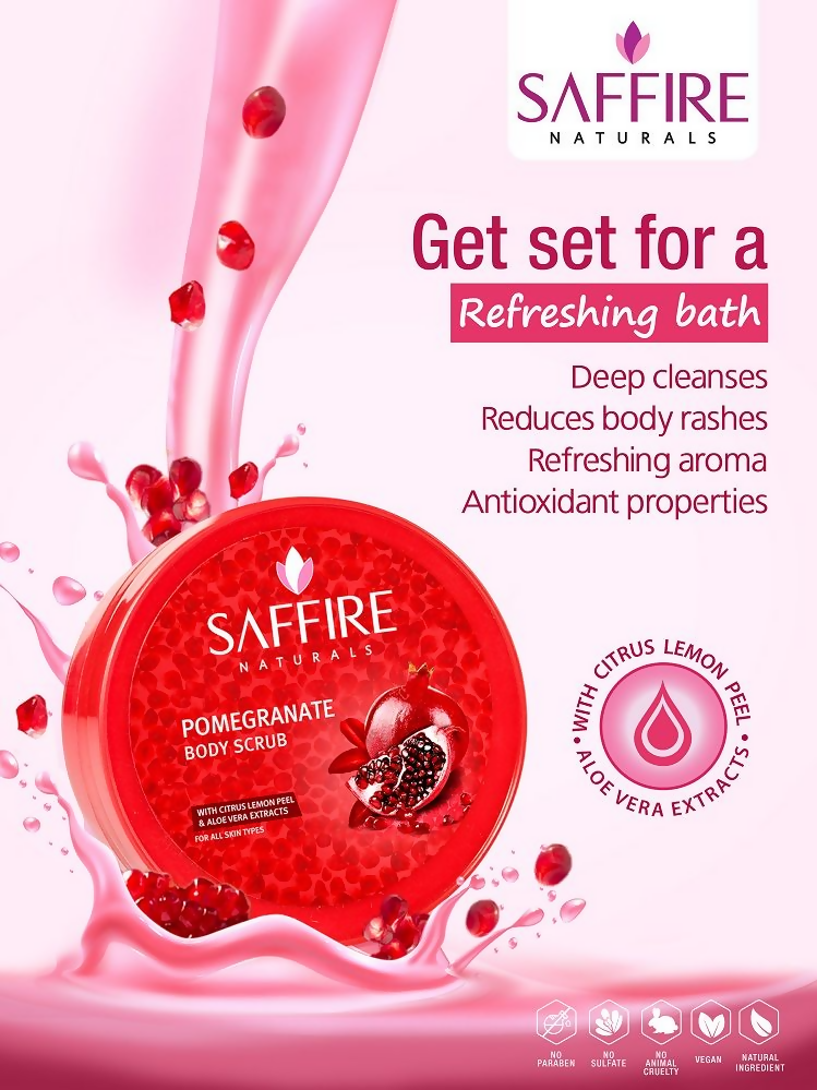 Saffire Naturals Pomegranate Body Scrub - Distacart