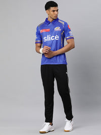 Thumbnail for playR Men Printed Polo Collar Dri-FIT MI Official Match Jersey T-shirt IPL, T20 - Distacart