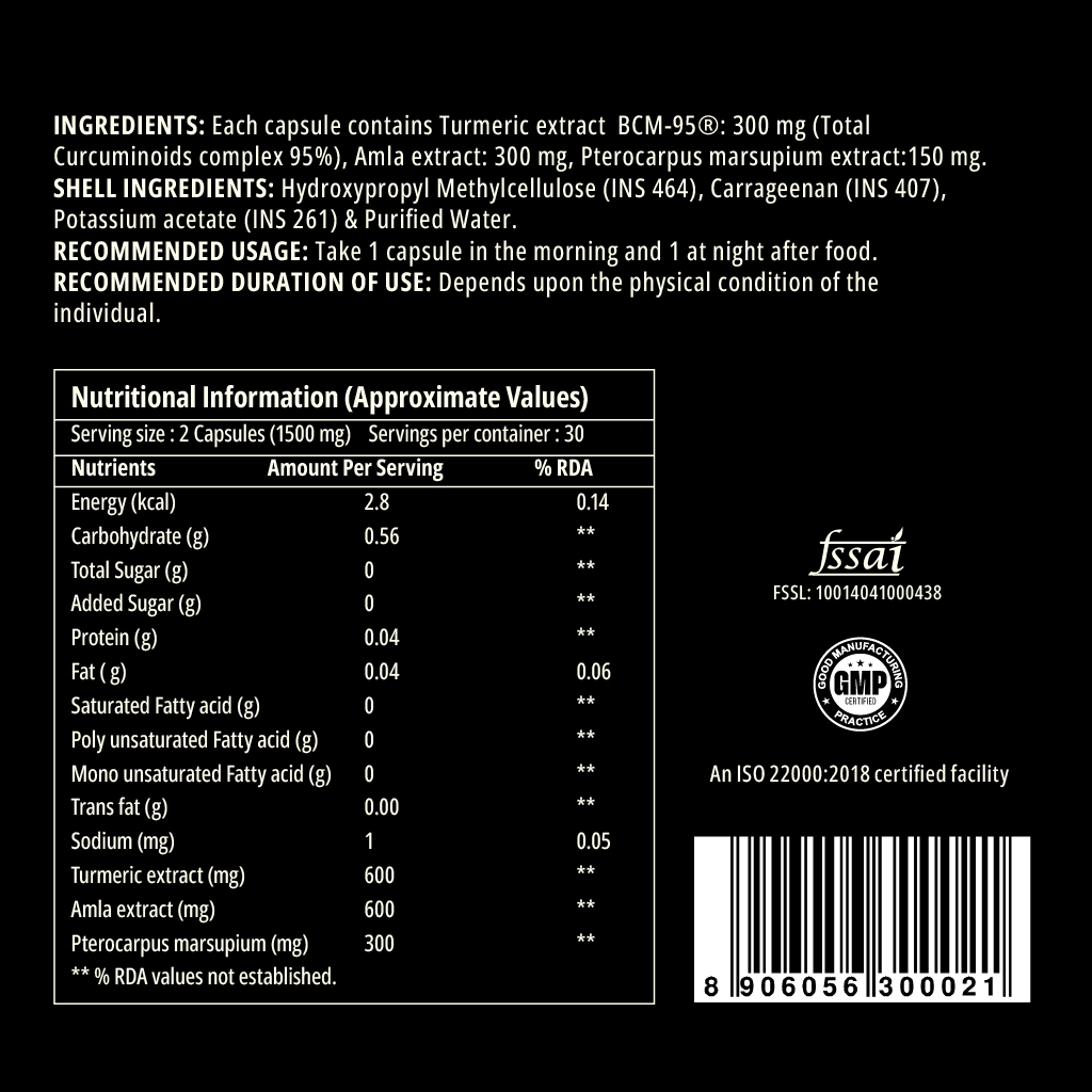 Curegarden Natural Gluco Balance Veg Capsules - Distacart