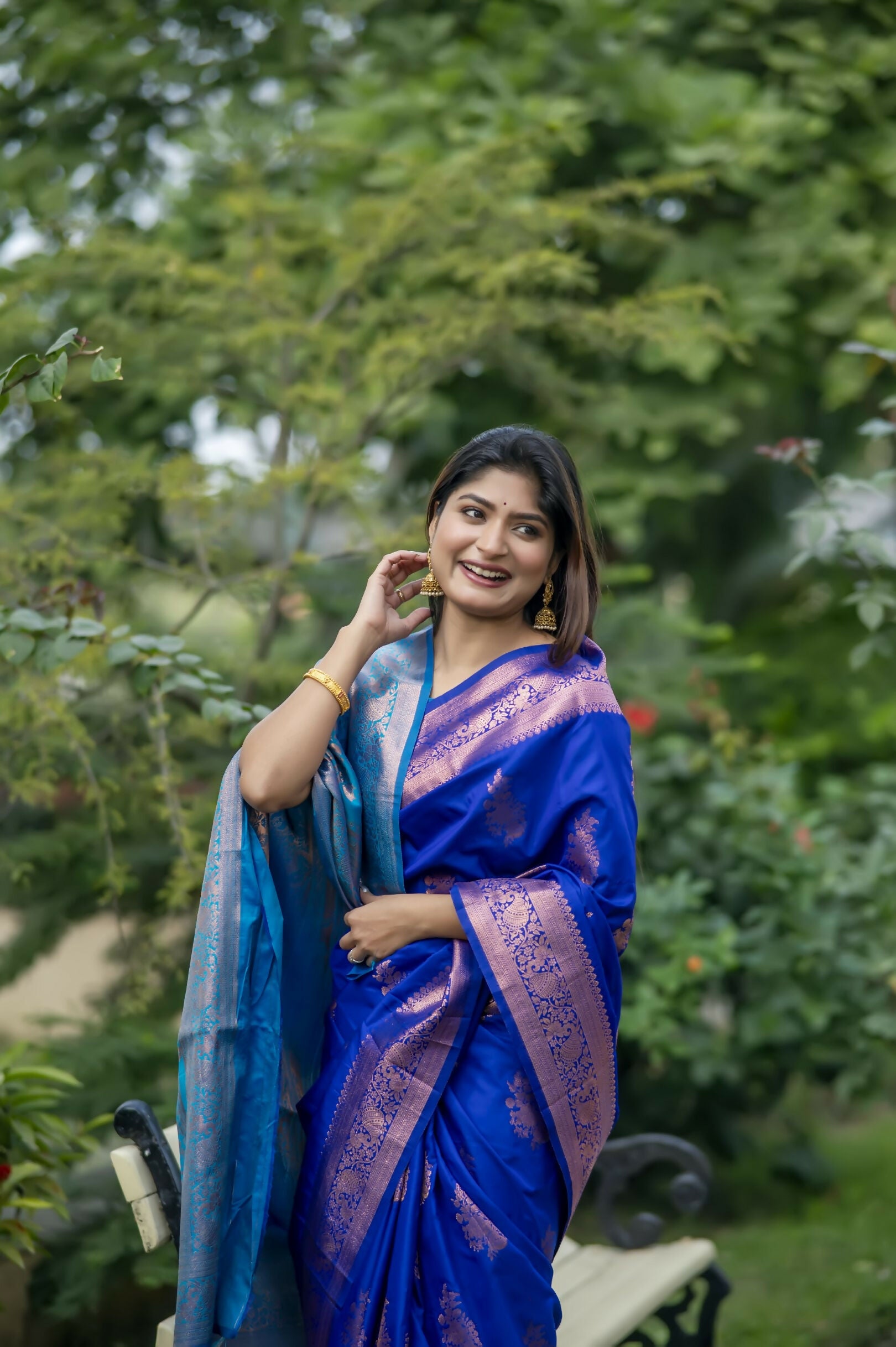 Vishnu Weaves Women's Royal Banarasi Silk Saree with Blouse - Distacart