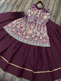 Thumbnail for Preksha Creation Navratri Wear Boutique Styles Rayon Printed Top With Full Flare Lehenga - Red