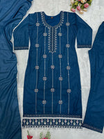 Thumbnail for Prazu Fashion Rama Georgette Embroidered Salwar Suit