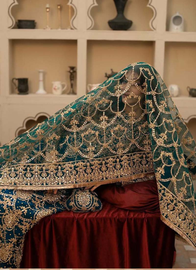 Prazu Fashion Rama Green Georgette Sequence Salwar Suit