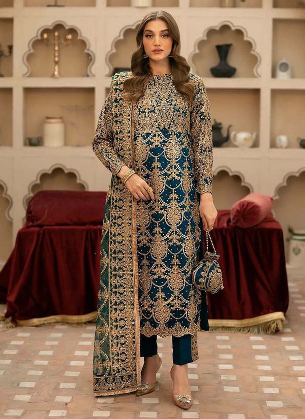 Prazu Fashion Rama Green Georgette Sequence Salwar Suit