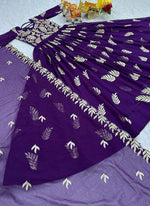 Thumbnail for Prazu Fashion Violet Georgette Sequence Gown With Dupatta