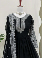 Thumbnail for Prazu Fashion Black Georgette Sequence Anarkali Suit