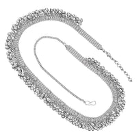 Thumbnail for Navratri Silver Oxidised Traditional Ethnic Stone Studded With Ghungroo Work Adjustable Boho Waist Chain/Belly Chain/Kamarband For Women - Wahe Jewels
