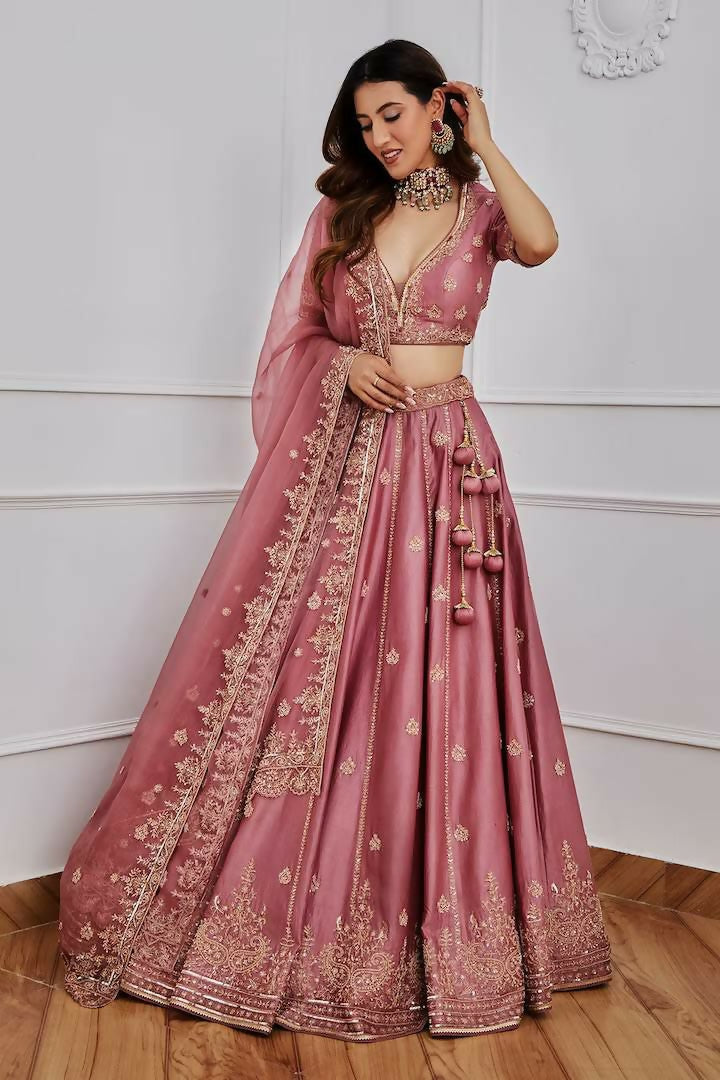 Jyoti Fashion Women's Onion Japan Satin Silk Sequins with Dori & Zari Embroidered Designer Lehenga Choli Set