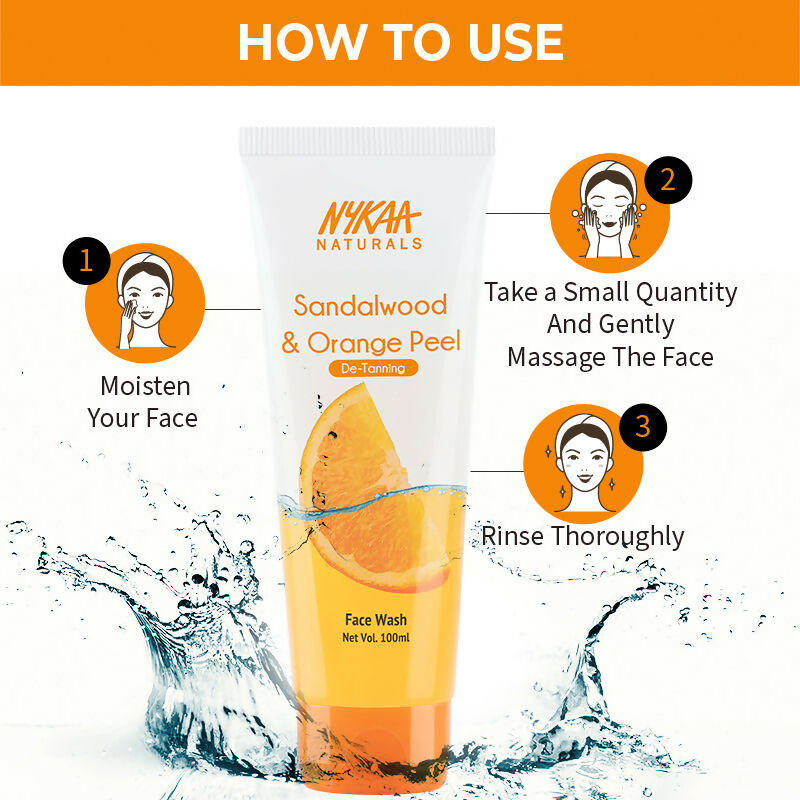 Nykaa Naturals Sandalwood & Orange Peel Face Wash for Tan Removal - Distacart