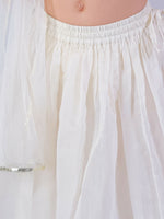 Thumbnail for Lil Drama Festive Girls White Lehanga and Yellow Choli with Dupatta Ethnic Set - Distacart
