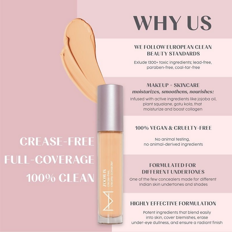 House Of Makeup Zoom In Crease-Free, Creamy Concealer - FL01 Fair To Light Skin Tone - Distacart