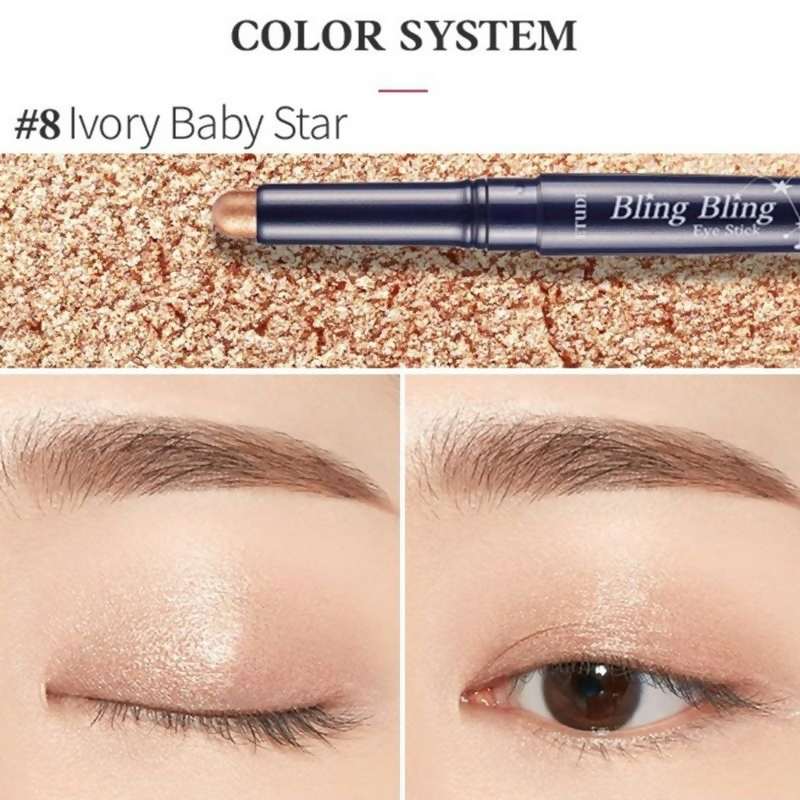 Etude House Bling Bling Eyeshadow Stick - 8 Ivory Baby Star (21) - Distacart