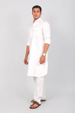 Thumbnail for Bluesaanchi Men's Pathani White Color Kurta With Trouser Pant - Distacart
