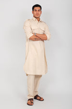 Thumbnail for Bluesaanchi Men's Pathani Cream Color Kurta With Trouser Pant - Distacart