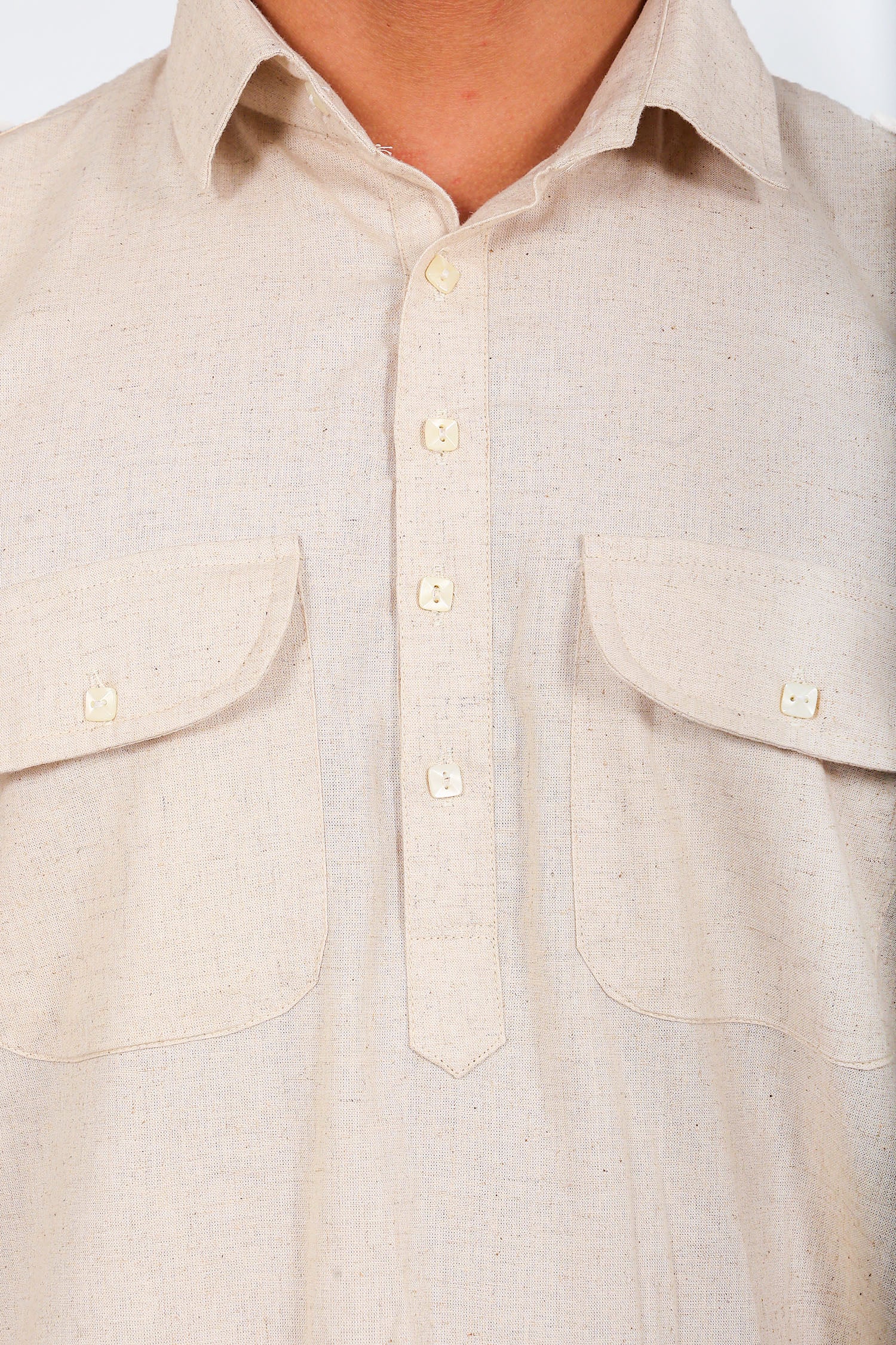 Bluesaanchi Men's Pathani Cream Color Kurta With Trouser Pant - Distacart