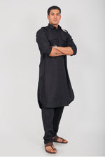 Thumbnail for Bluesaanchi Men's Pathani Black Color Kurta With Trouser Pant - Distacart