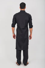 Thumbnail for Bluesaanchi Men's Pathani Black Color Kurta With Trouser Pant - Distacart