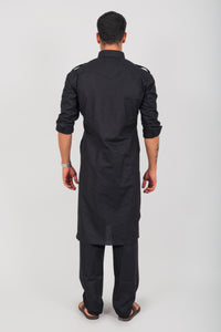 Thumbnail for Bluesaanchi Men's Pathani Black Color Kurta With Trouser Pant