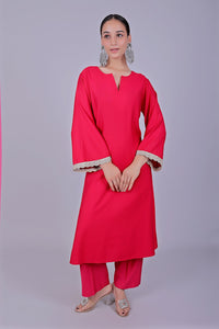 Thumbnail for Bluesaanchi Women's Hot Pink Kurti Pajama Set