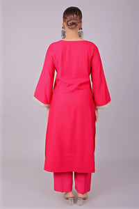 Thumbnail for Bluesaanchi Women's Hot Pink Kurti Pajama Set