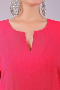 Thumbnail for Bluesaanchi Women's Hot Pink Kurti Pajama Set