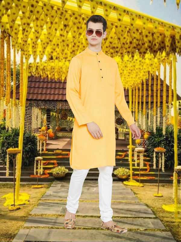 Even Apparels Men's Embroided Yellow Kurta - Distacart