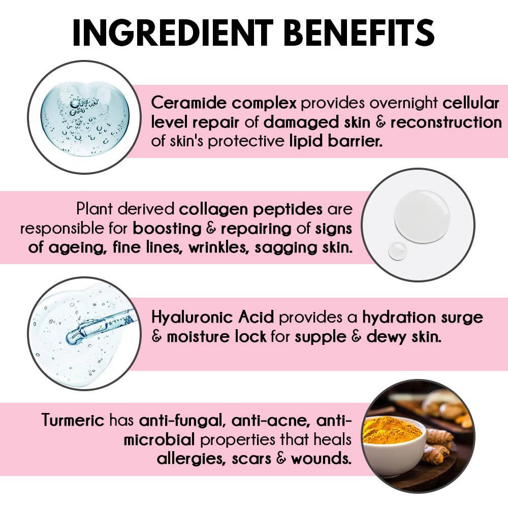 Auli Ceramic Skin Collagen Peptide Overnight Mask Face Serum - Distacart