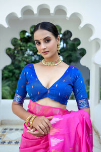 Thumbnail for Aastha Fashion Pink Woven South Silk Saree with Blouse - Distacart