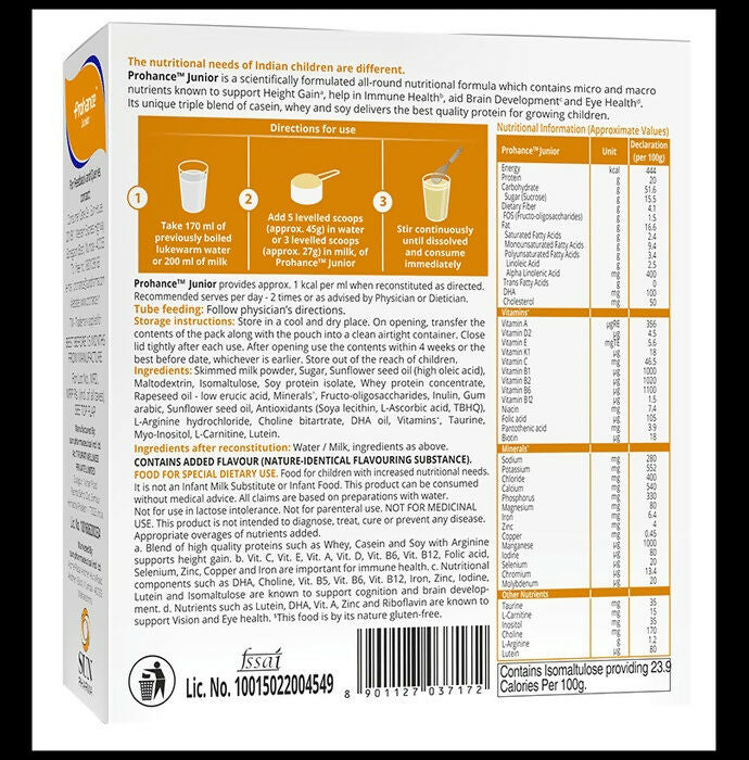 Prohance Junior Nutritional Formula for Kids - Vanilla Flavor - Distacart