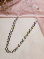 Thumbnail for Dual Tone Kundan Neckpiece (silver) - Ruby Raang - Distacart