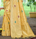 Thumbnail for Sangam Prints Mustard Heavy Assam Silk Saree With Meena Woven Work Traditional Saree