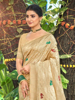 Thumbnail for Sangam Prints Chiku Havy Assam Silk Saree With Meena Woven Work Traditional Saree
