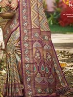 Thumbnail for Sangam Prints Purple Silk Woven Work Traditional Saree