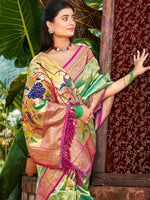 Thumbnail for Sangam Prints Multi Color Kanjivaram Silk Woven Work Traditional Saree