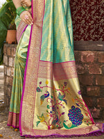 Thumbnail for Sangam Prints Multi Color Kanjivaram Silk Woven Work Traditional Saree
