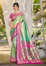 Thumbnail for Sangam Prints Multi Color Kanjivaram Silk Woven Work Traditional Saree