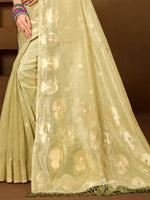 Thumbnail for Sangam Prints Olive Green Munga Kota Woven Work Traditional Saree