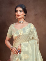 Thumbnail for Sangam Prints Grey Munga Kota Woven Work Traditional Saree