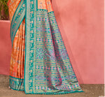 Thumbnail for Sangam Prints Light Orange Kanjivaram Silk Woven Work Traditional Saree