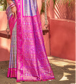 Thumbnail for Sangam Prints Lavender Kanjivaram Silk Woven Work Traditional Saree