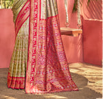 Thumbnail for Sangam Prints Olive Green Kanjivaram Silk Woven Work Traditional Saree