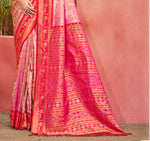 Thumbnail for Sangam Prints Pink Kanjivaram Silk Woven Work Traditional Saree