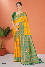 Thumbnail for Prazu Fashion Yellow Silk Weaving Wedding Wear Saree