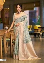 Thumbnail for Prazu Fashion Green Cotton Silk Weaving Wedding Wear Saree