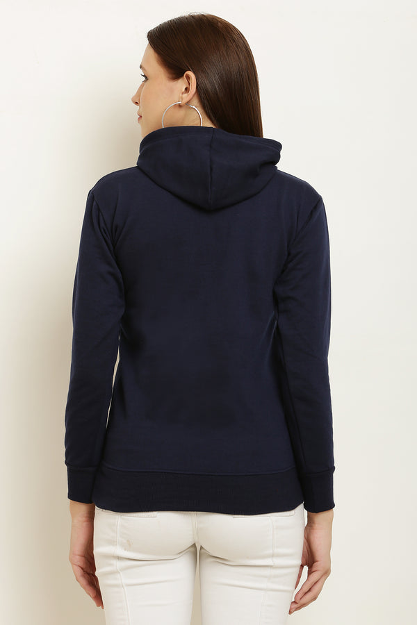 PAVONINE Navy Blue Color Bts Flower-Design Pullover Hoodie Sweatshirt For Girls - Distacart