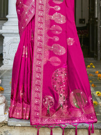 Thumbnail for Aanika Women Rani Silk Woven Work Festival Saree